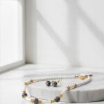 Elegant White & Black Beads Necklace Set with Earrings – Fashion Jewelry for Women - Image 3