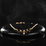 Elegant Gold Plated Black Stone Necklace with CZ Accents for Women - Image 3