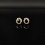 Black Onyx & Cubic Zirconia Stud Earrings for Women - Elegant Gold Plated Jewelry  - Image 2