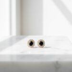 Black Onyx & Cubic Zirconia Stud Earrings for Women - Elegant Gold Plated Jewelry  - Image 7