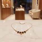 Elegant Gold Plated Black Stone Necklace with CZ Accents for Women - Image 9