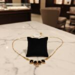 Elegant Gold Plated Black Stone Necklace with CZ Accents for Women - Image 4