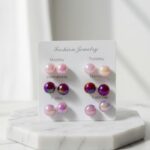Fashion Jewelry 6 Pairs Colorful Stud Earrings
