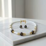 Elegant White & Black Beads Necklace Set with Earrings – Fashion Jewelry for Women - Image 2