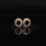 Black Onyx & Cubic Zirconia Stud Earrings for Women - Elegant Gold Plated Jewelry  - Image 4