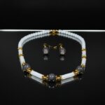 Elegant White & Black Beads Necklace Set with Earrings – Fashion Jewelry for Women - Image 5