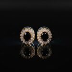 Black Onyx & Cubic Zirconia Stud Earrings for Women - Elegant Gold Plated Jewelry  - Image 5