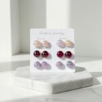 Fashion Jewelry 6 Pairs Colorful Stud Earrings - Image 6