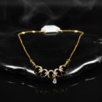 Elegant Gold Plated Black Stone Necklace with CZ Accents for Women - Image 8
