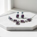 Elegant Multi-Color Stone Necklace & Earring Set for Women - Party Wear Jewelry - Image 2