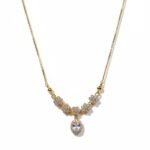 Elegant Gold Plated Flower Design Necklace with Sparkling Stone Pendant for Women - Image 6