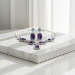 Elegant Multi-Color Stone Necklace & Earring Set for Women - Party Wear Jewelry - Image 6