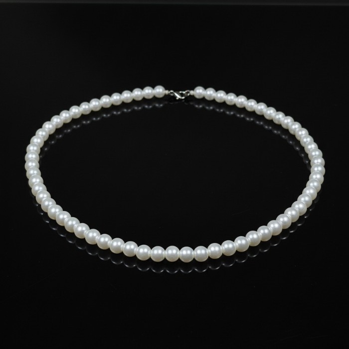 optishrink_7 Classic White Pearl Necklace – Elegant & Timeless Jewelry for Women - Image 1